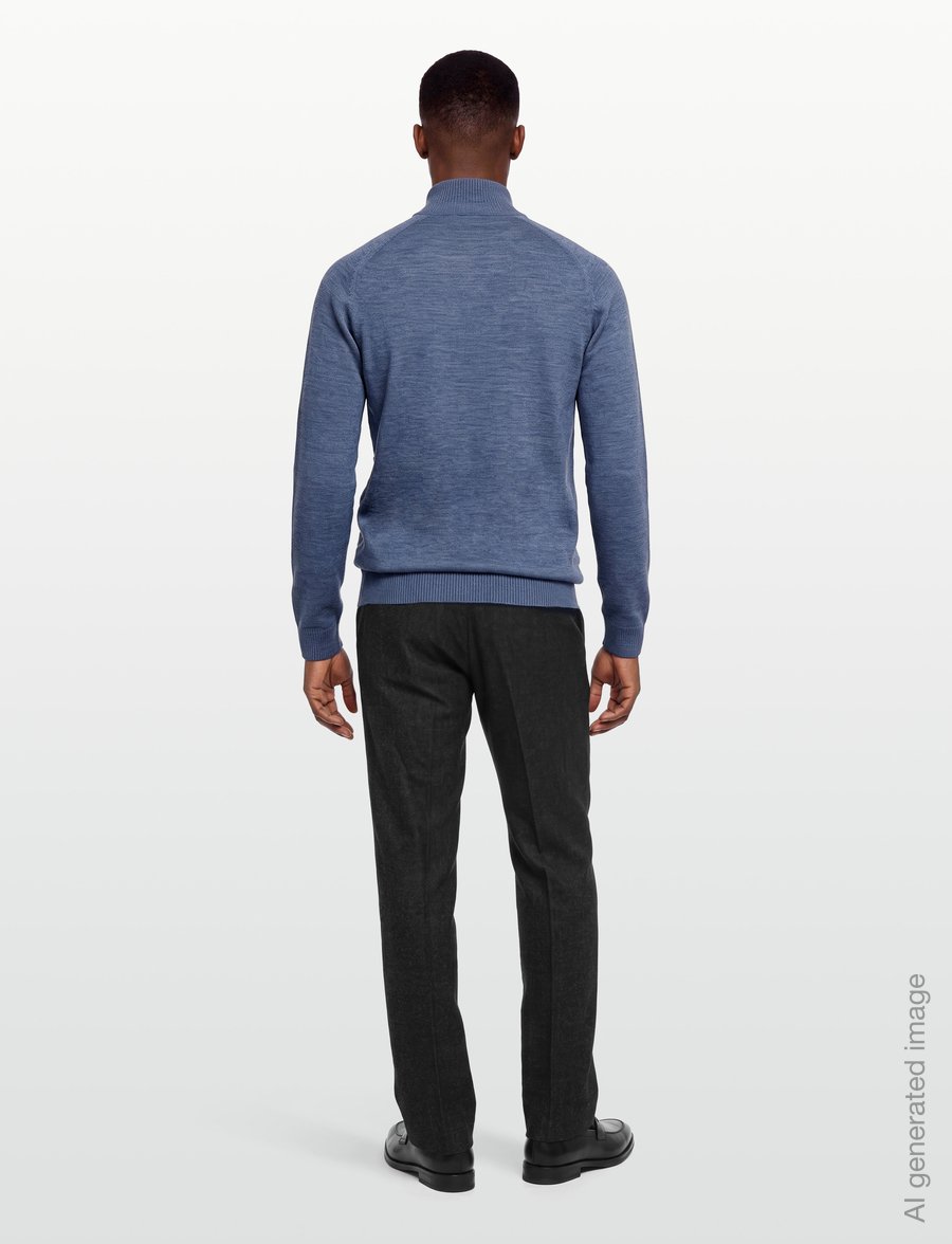 Bruun & Stengade - BS Pelle Regular Fit Knitwear - poolpika lukuga džemprid - ocean - 4