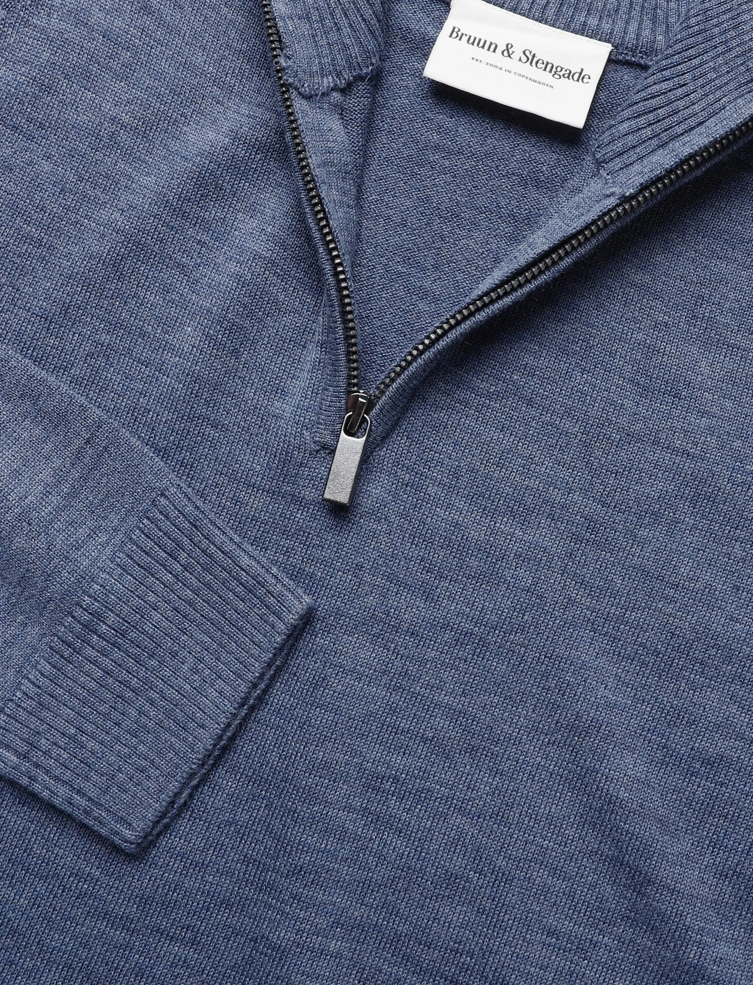 Bruun & Stengade - BS Pelle Regular Fit Knitwear - pulls demi-zippés - ocean - 2
