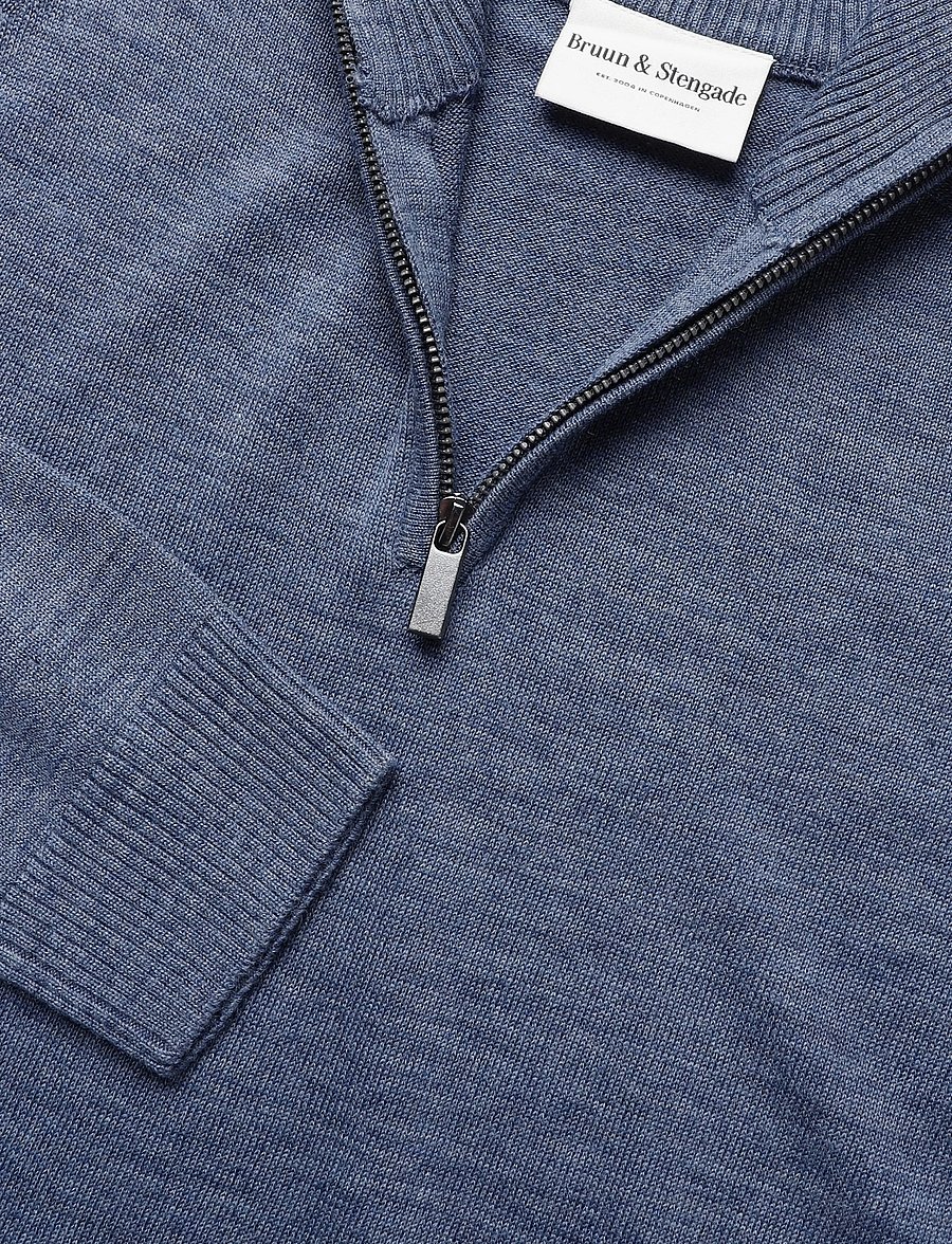 Bruun & Stengade - BS Pelle Regular Fit Knitwear - pulls demi-zippés - ocean - 2