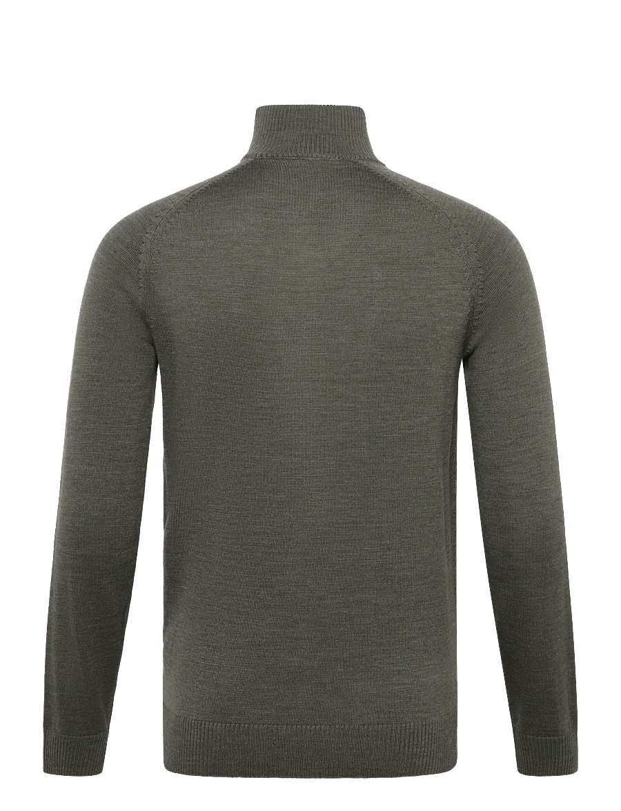 Bruun & Stengade - BS Pelle Regular Fit Knitwear - half zip jumpers - olive - 1