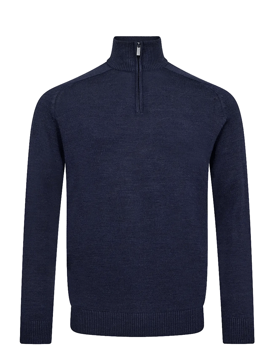 Bruun & Stengade - BS Pelle Regular Fit Knitwear - half zip-tröjor - thunder - 1