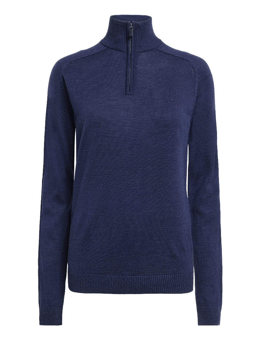 Bruun & Stengade - BS Pelle Regular Fit Knitwear - pullover mit halbem reißverschluss - thunder - 0