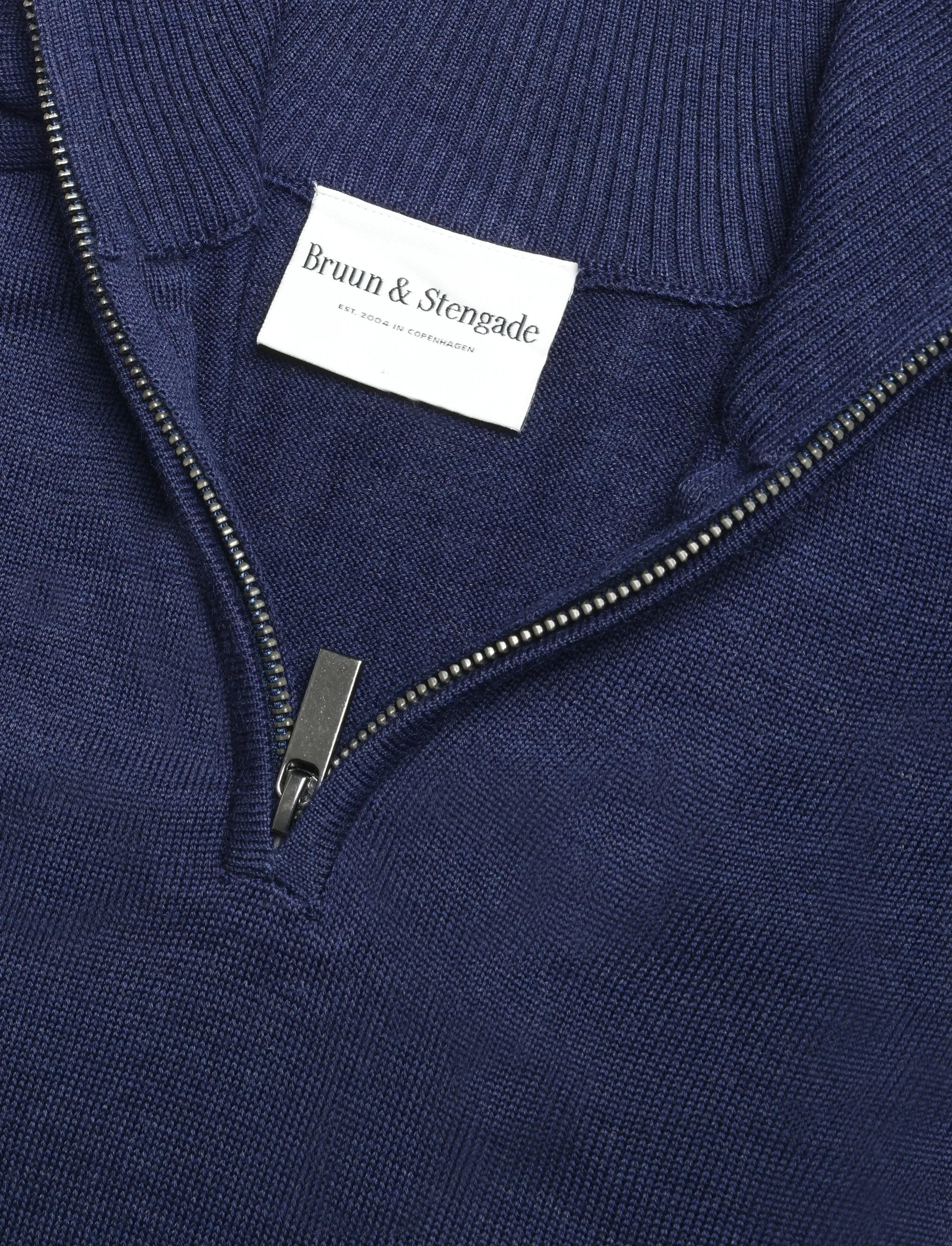 Bruun & Stengade - BS Pelle Regular Fit Knitwear - pullover mit halbem reißverschluss - thunder - 2