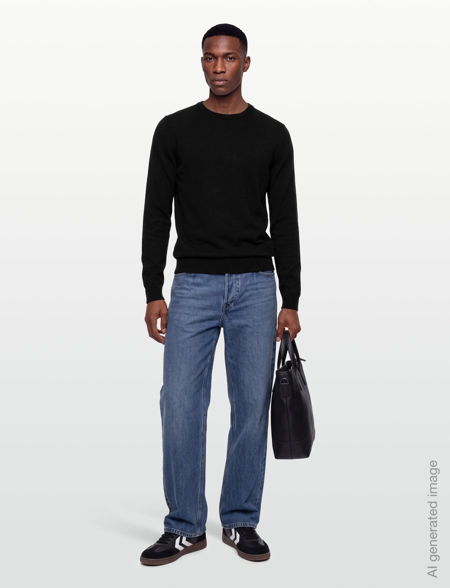Bruun & Stengade - BS Jupiter Regular Fit Knitwear - rund hals - black - 0