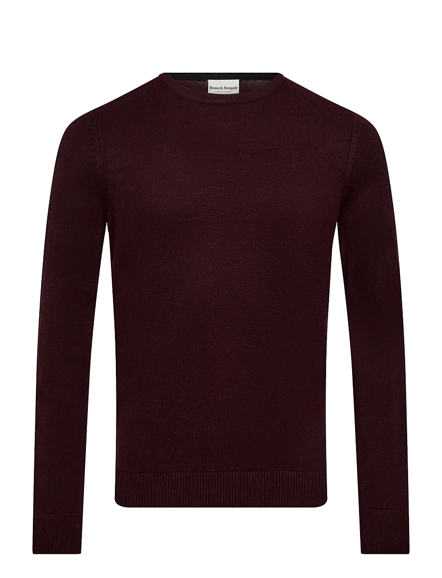 Bruun & Stengade - BS Jupiter Regular Fit Knitwear - rundhalsad - bordeaux - 0