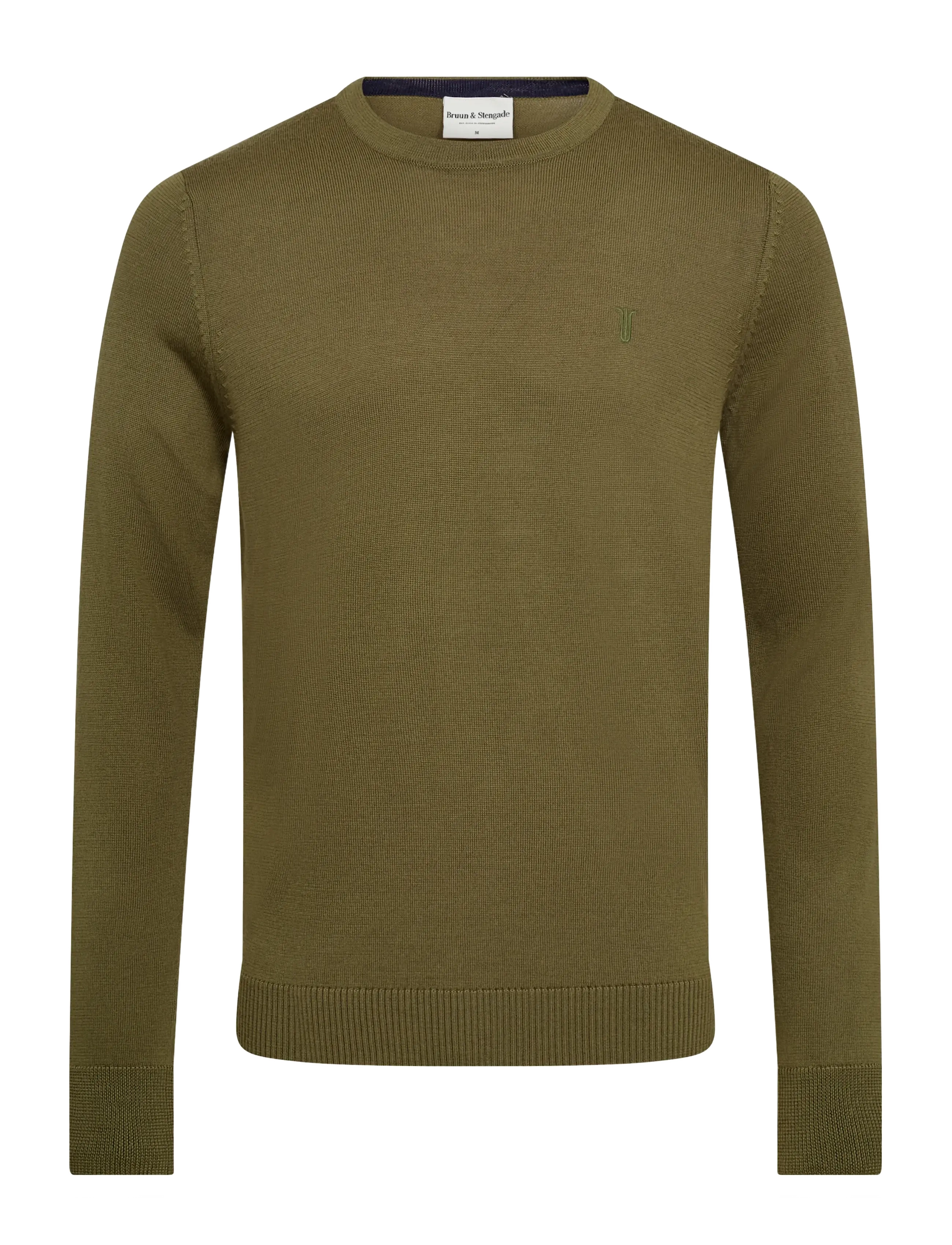 Bruun & Stengade BS Jupiter Regular Fit Knitwear - Rundhals - BRIGHT GREEN / khaki/green