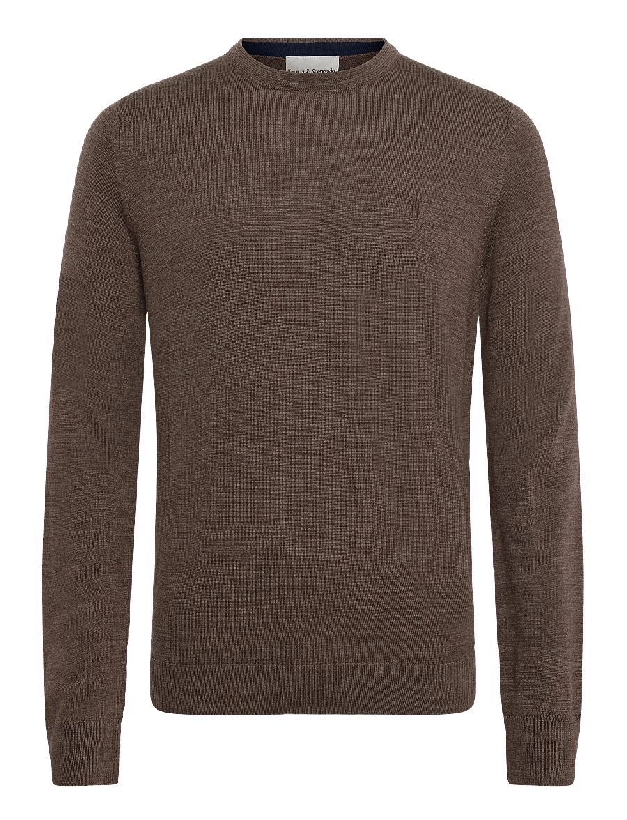Bruun & Stengade - BS Jupiter Regular Fit Knitwear - rundhals - brown - 0