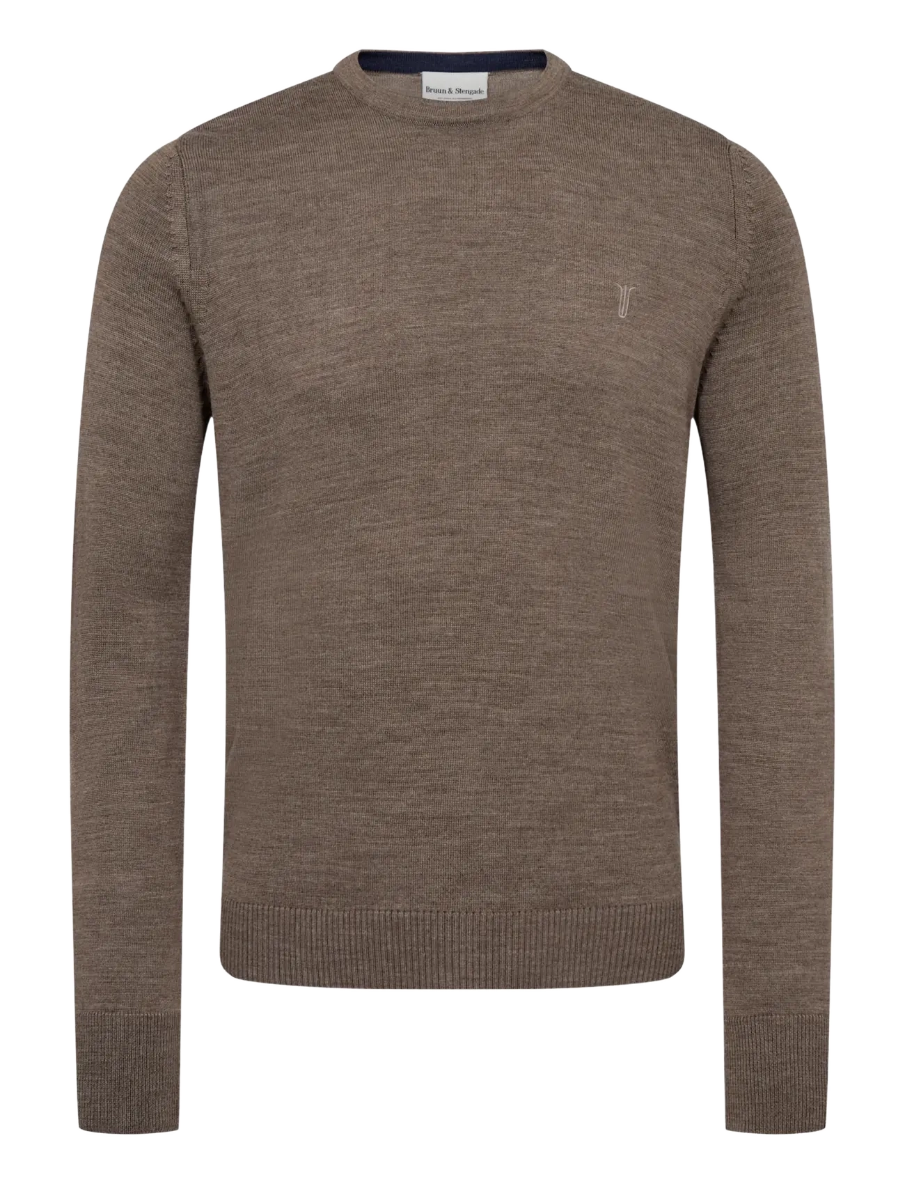 Bruun & Stengade BS Jupiter Regular Fit Knitwear - Rundhals - BROWN / brown