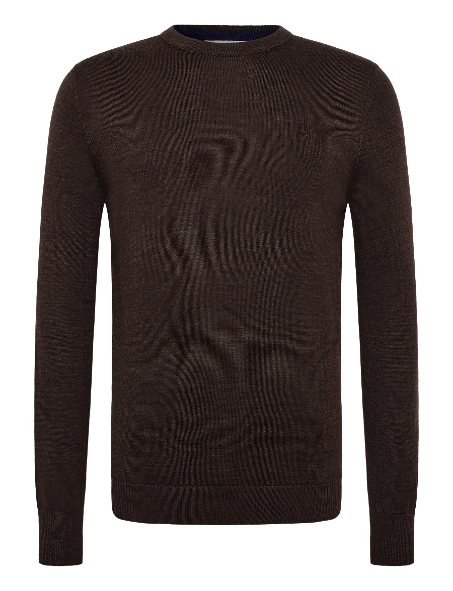 Bruun & Stengade - BS Jupiter Regular Fit Knitwear - rundhals - dark brown - 0