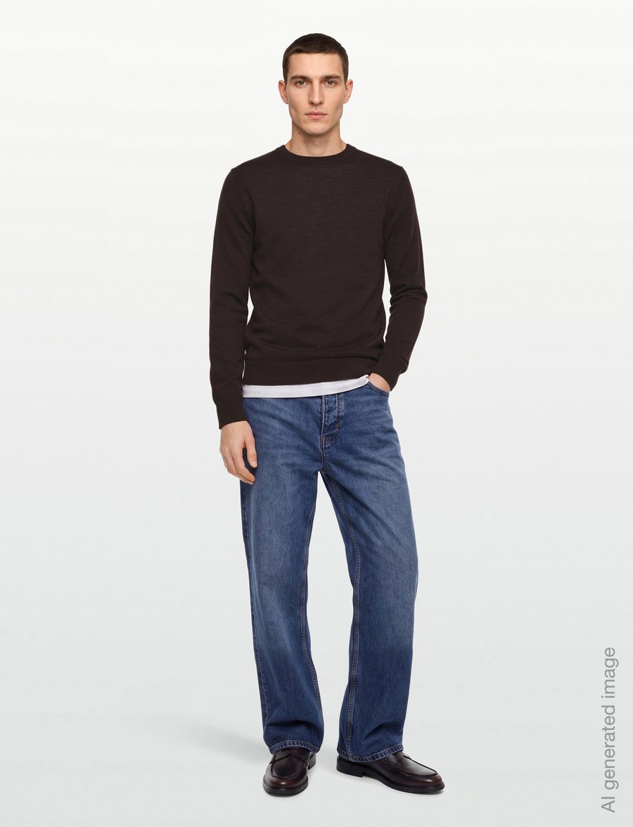 Bruun & Stengade - BS Jupiter Regular Fit Knitwear - rundhals - dark brown - 0