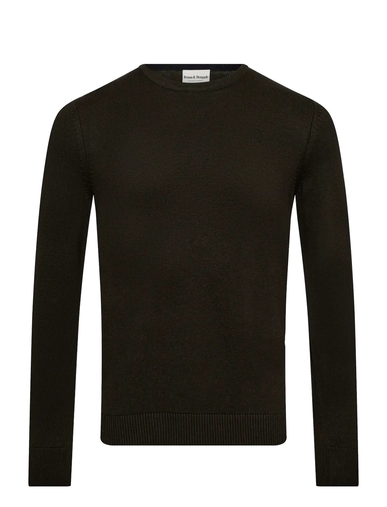Bruun & Stengade BS Jupiter Regular Fit Knitwear - Rundhals - GREEN / khaki/green