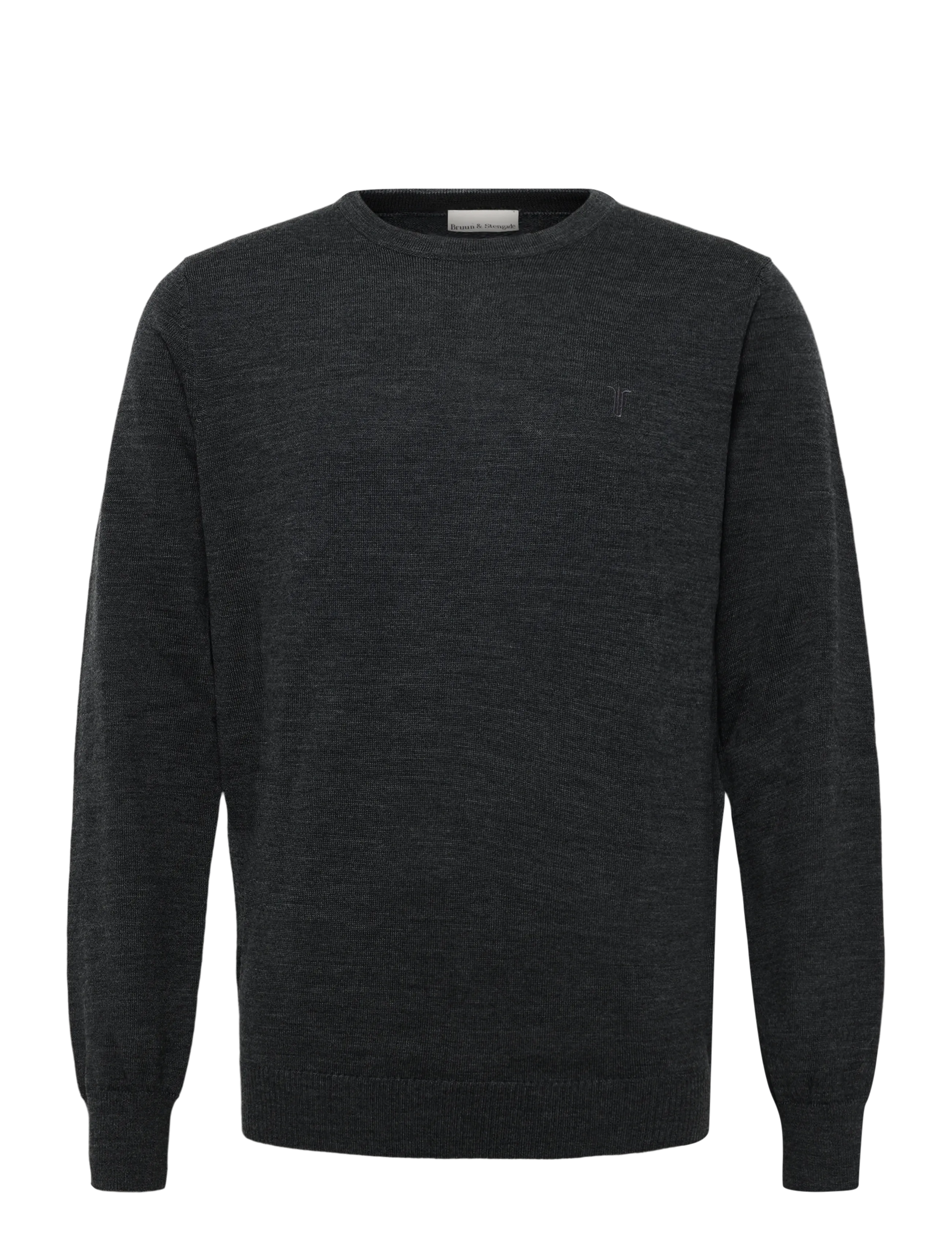 Bruun & Stengade Bs Jupiter Regular Fit Knitwear, XL, Grau - Round Necks, Männerswear