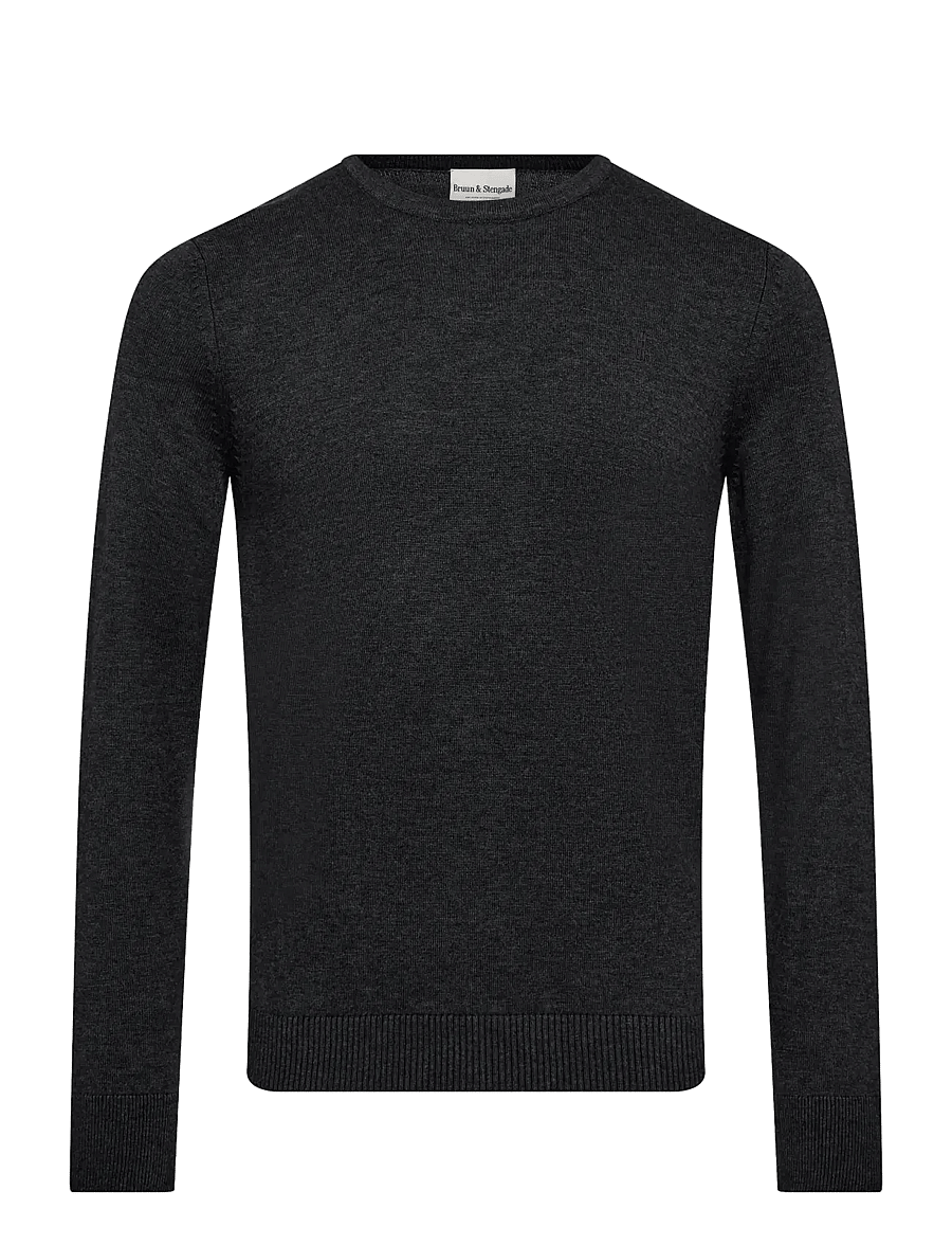 Bruun & Stengade - BS Jupiter Regular Fit Knitwear - rundhalsad - grey - 0