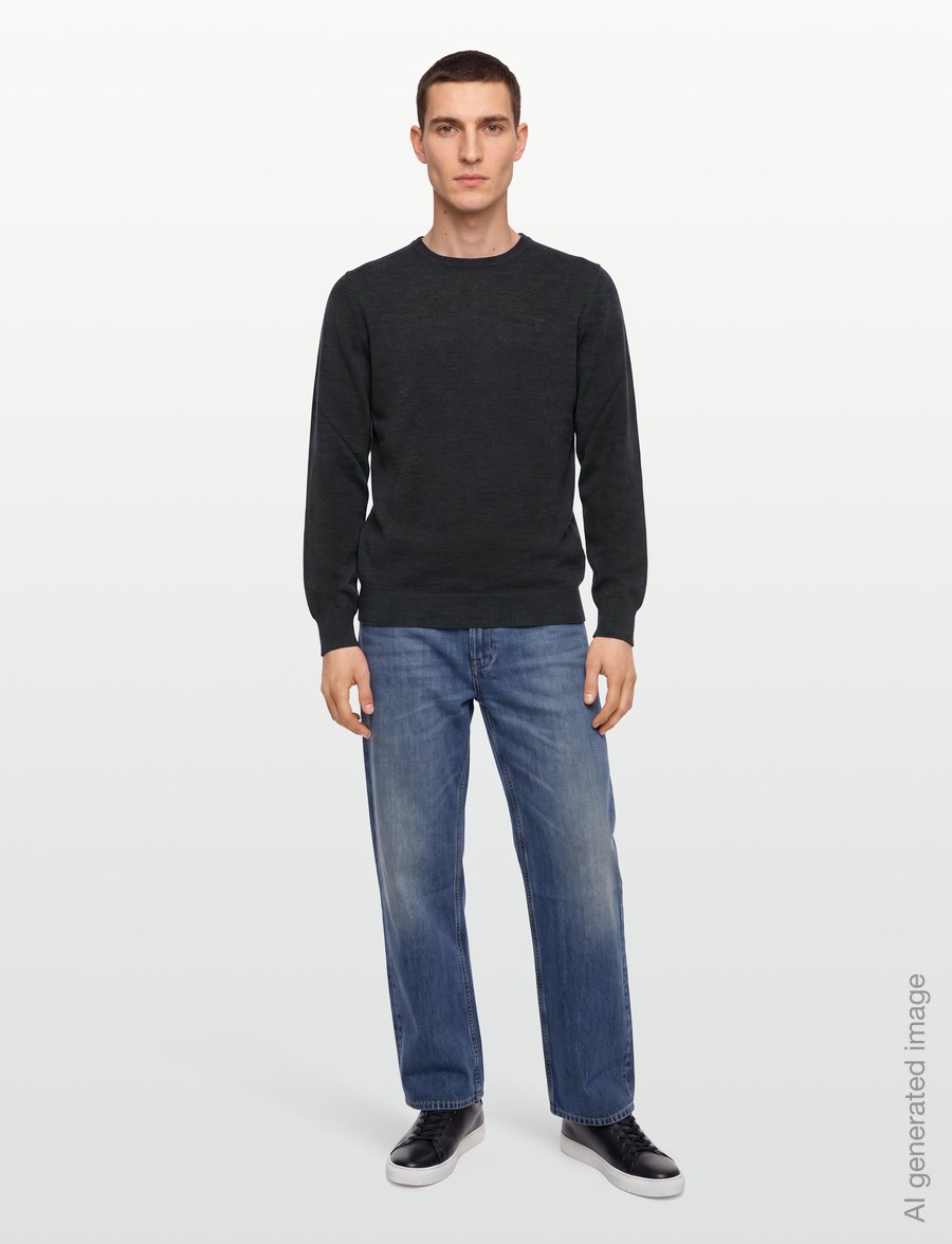 Bruun & Stengade - BS Jupiter Regular Fit Knitwear - rundhals - grey - 0