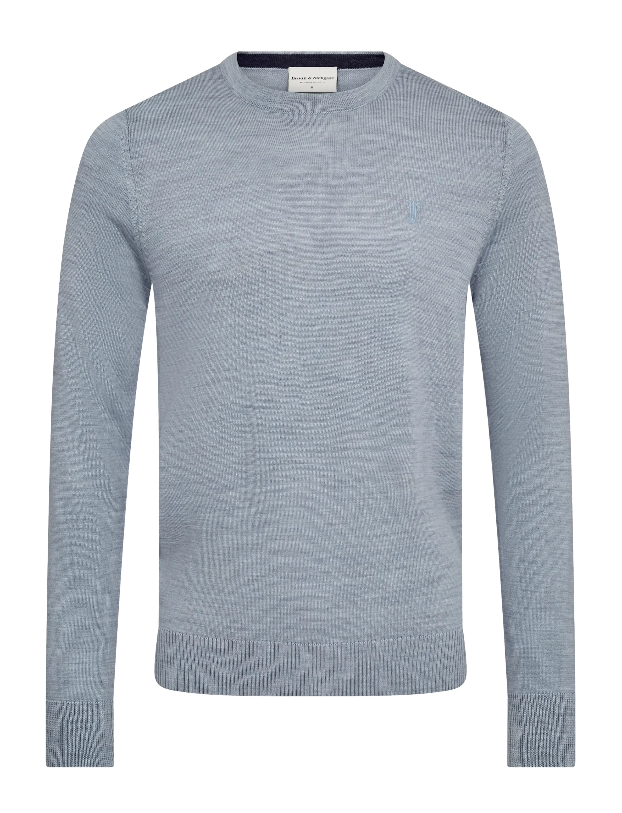 Bruun & Stengade BS Jupiter Regular Fit Knitwear - Rundhals - LIGHT BLUE / blue
