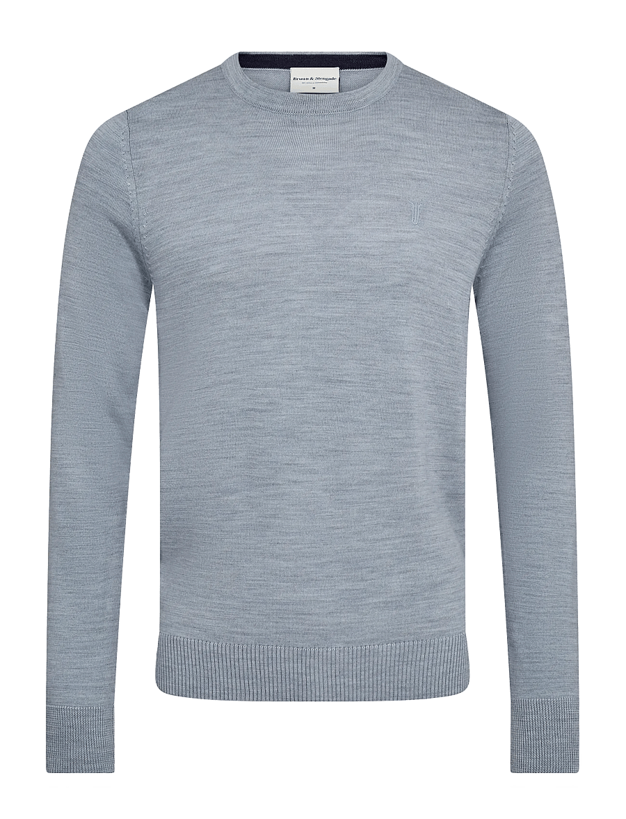 Bruun & Stengade - BS Jupiter Regular Fit Knitwear - rundhalsad - light blue - 0