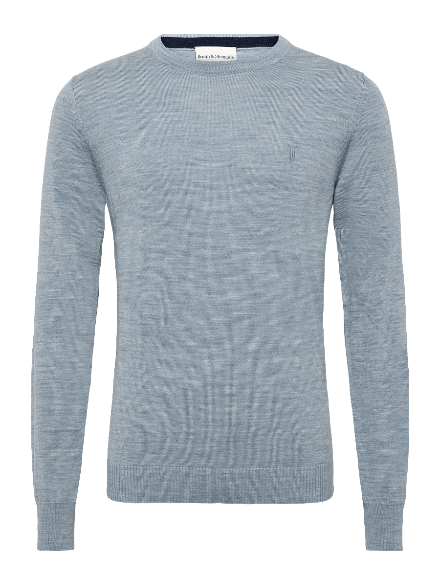 Bruun & Stengade - BS Jupiter Regular Fit Knitwear - rundhals - light blue - 1