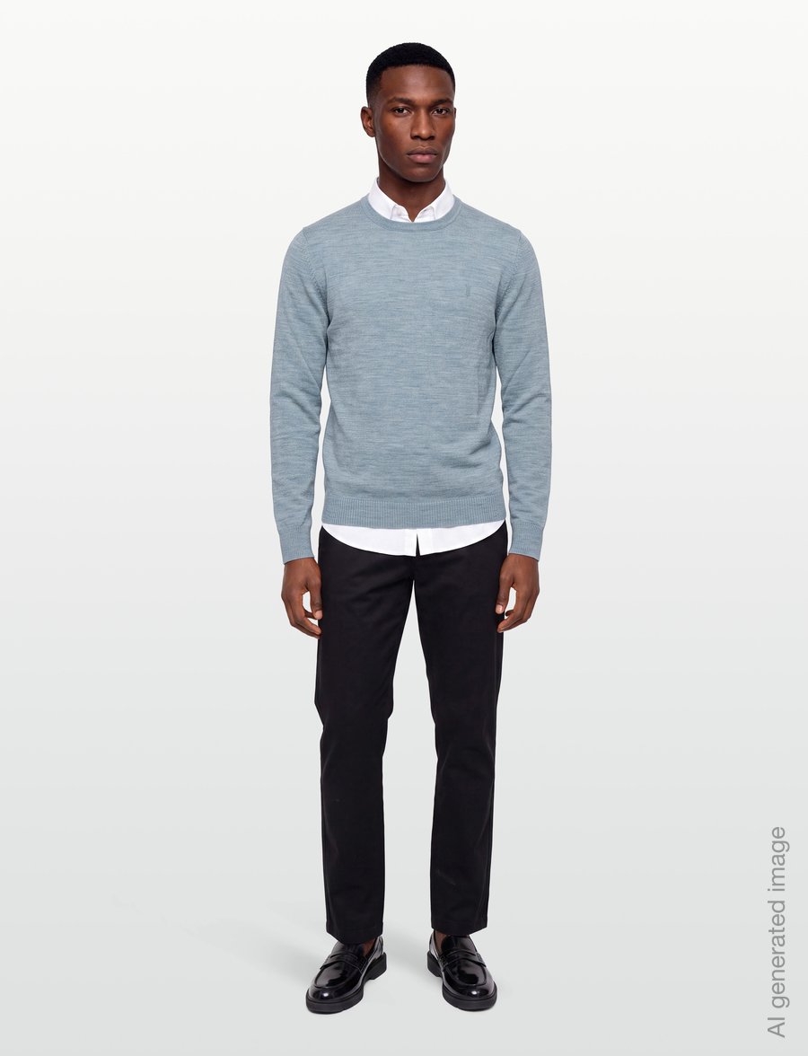 Bruun & Stengade - BS Jupiter Regular Fit Knitwear - rundhals - light blue - 0