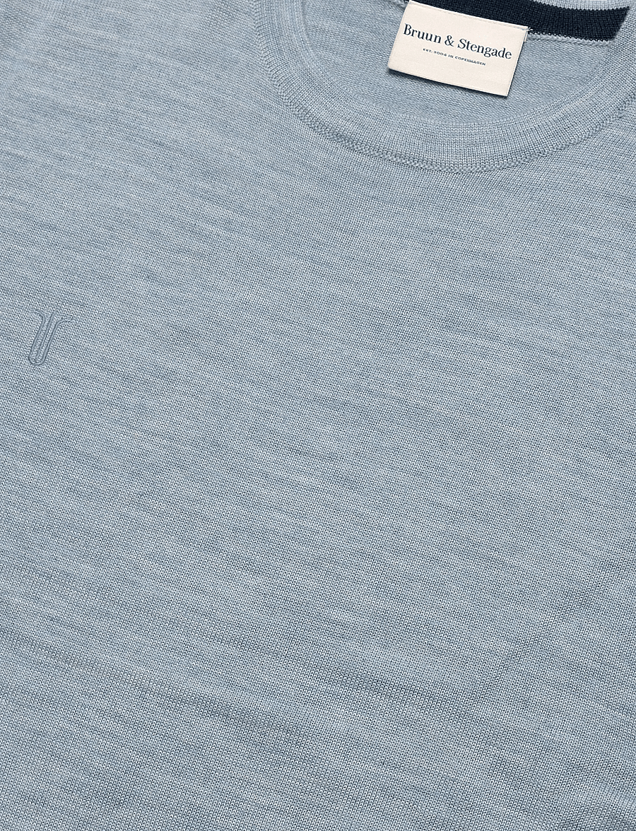 Bruun & Stengade - BS Jupiter Regular Fit Knitwear - rundhals - light blue - 5