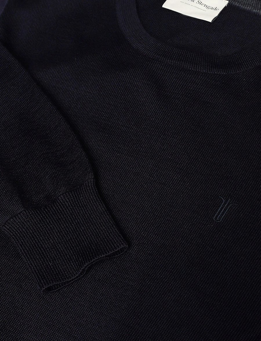 Bruun & Stengade - BS Jupiter Regular Fit Knitwear - round necks - navy - 2