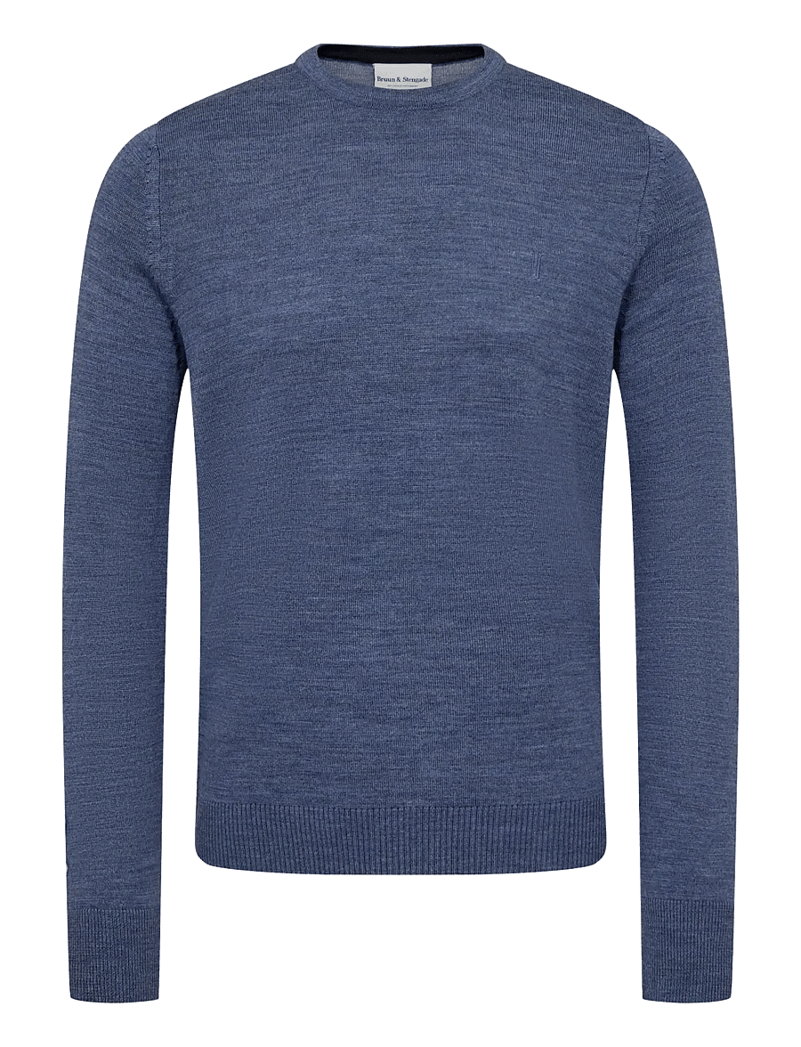 Bruun & Stengade - BS Jupiter Regular Fit Knitwear - rundhalsad - ocean - 0