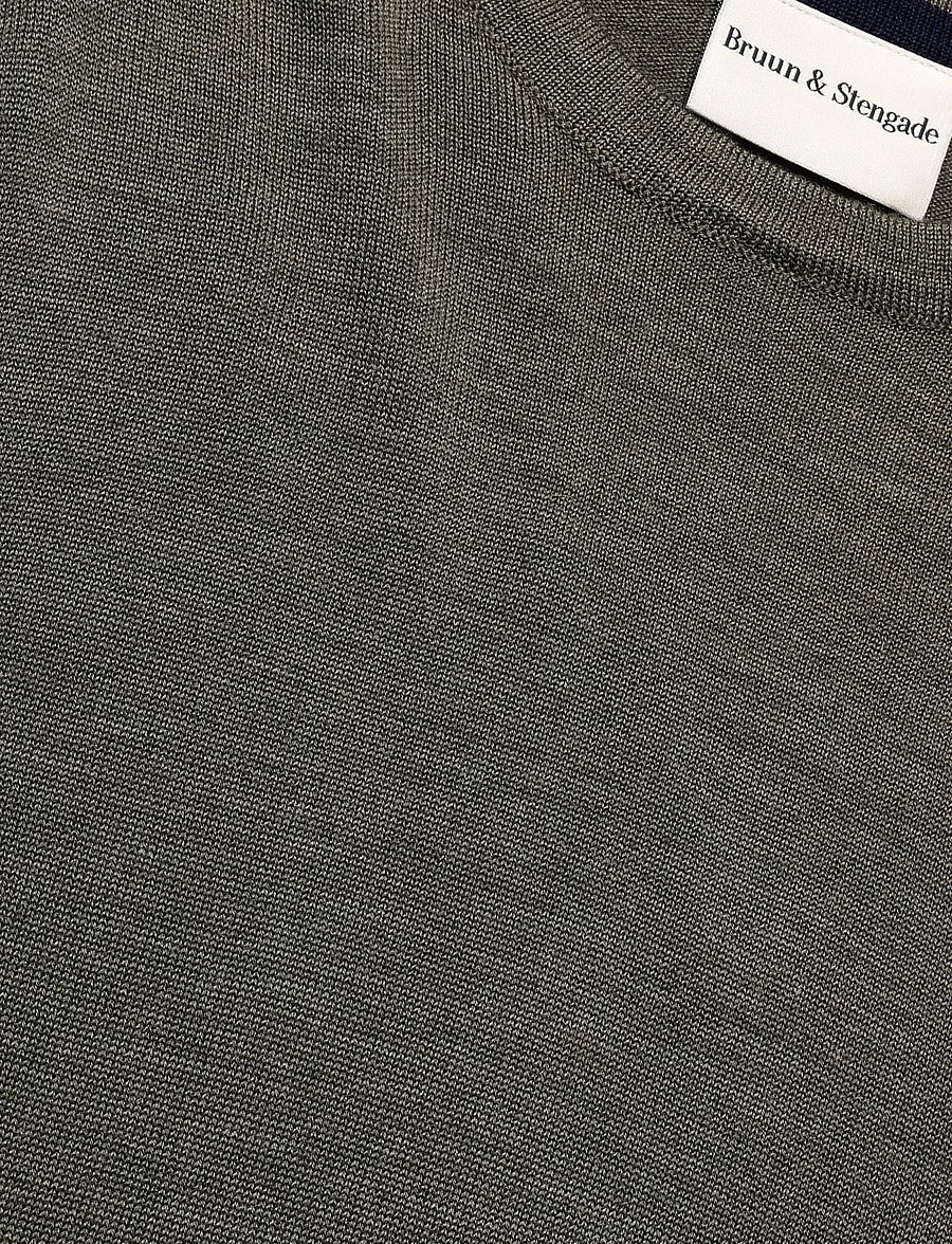 Bruun & Stengade - BS Jupiter Regular Fit Knitwear - rundhals - olive - 2