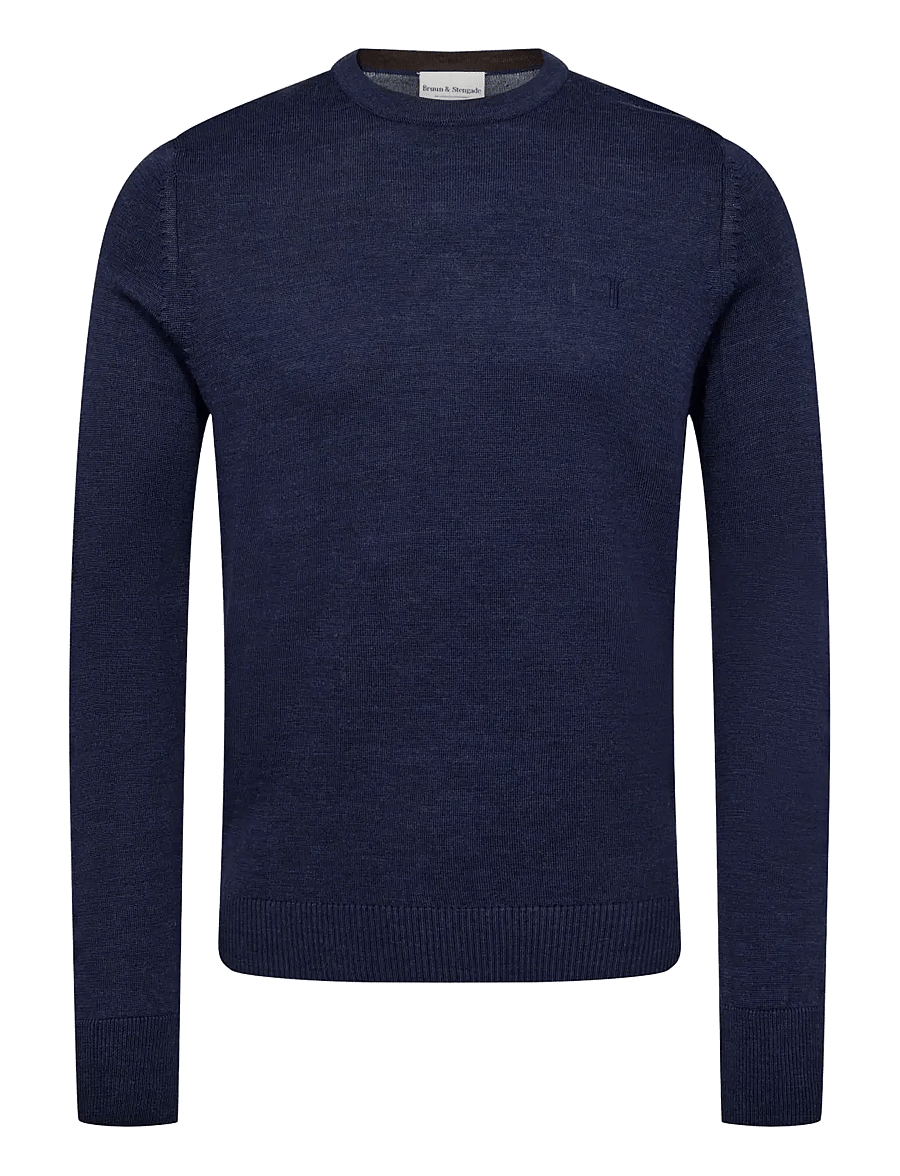 Bruun & Stengade - BS Jupiter Regular Fit Knitwear - rundhalsad - thunder - 0