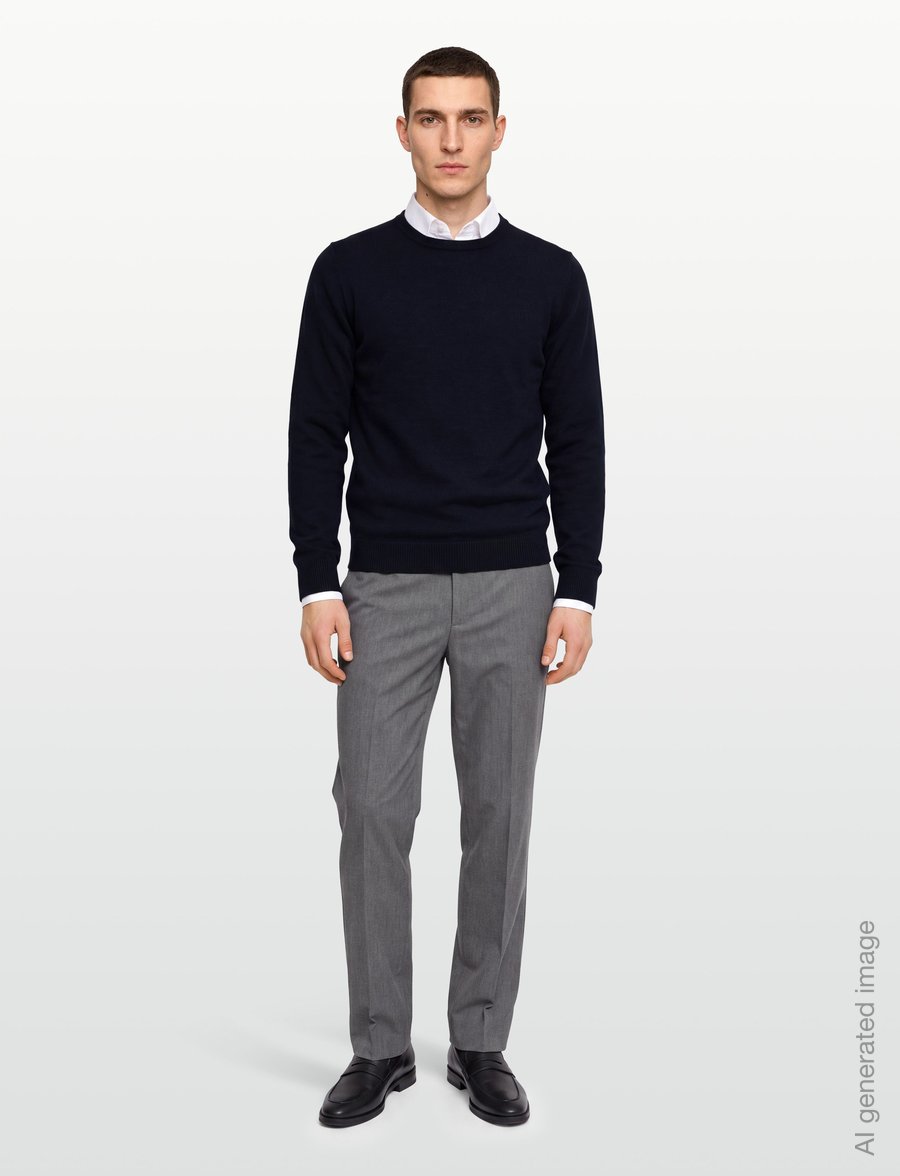 Bruun & Stengade - BS Jupiter Regular Fit Knitwear - rundhalsad - thunder - 0