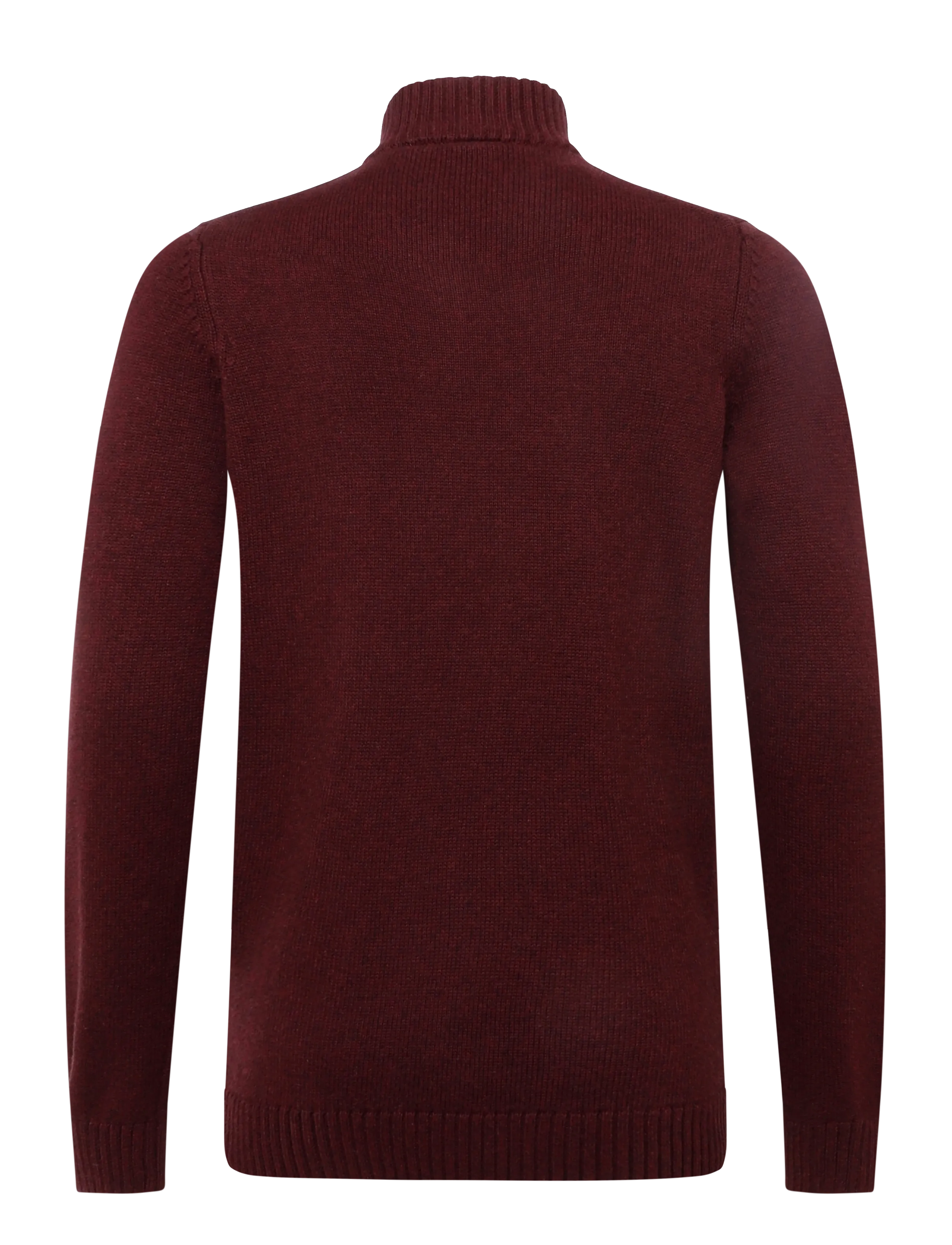 Bruun & Stengade - BS Cunha Regular Fit Knitwear - pullover mit halbem reißverschluss - bordeaux - 2