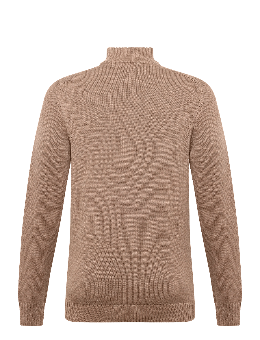 Bruun & Stengade - BS Cunha Regular Fit Knitwear - pullover mit halbem reißverschluss - brown - 2
