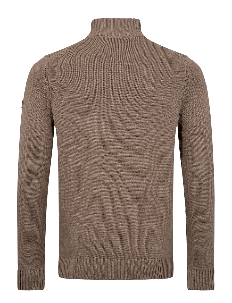 Bruun & Stengade - BS Cunha Regular Fit Knitwear - pullover mit halbem reißverschluss - brown - 1