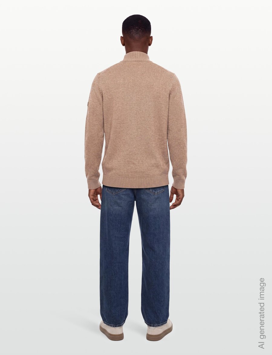 Bruun & Stengade - BS Cunha Regular Fit Knitwear - pullover mit halbem reißverschluss - brown - 4