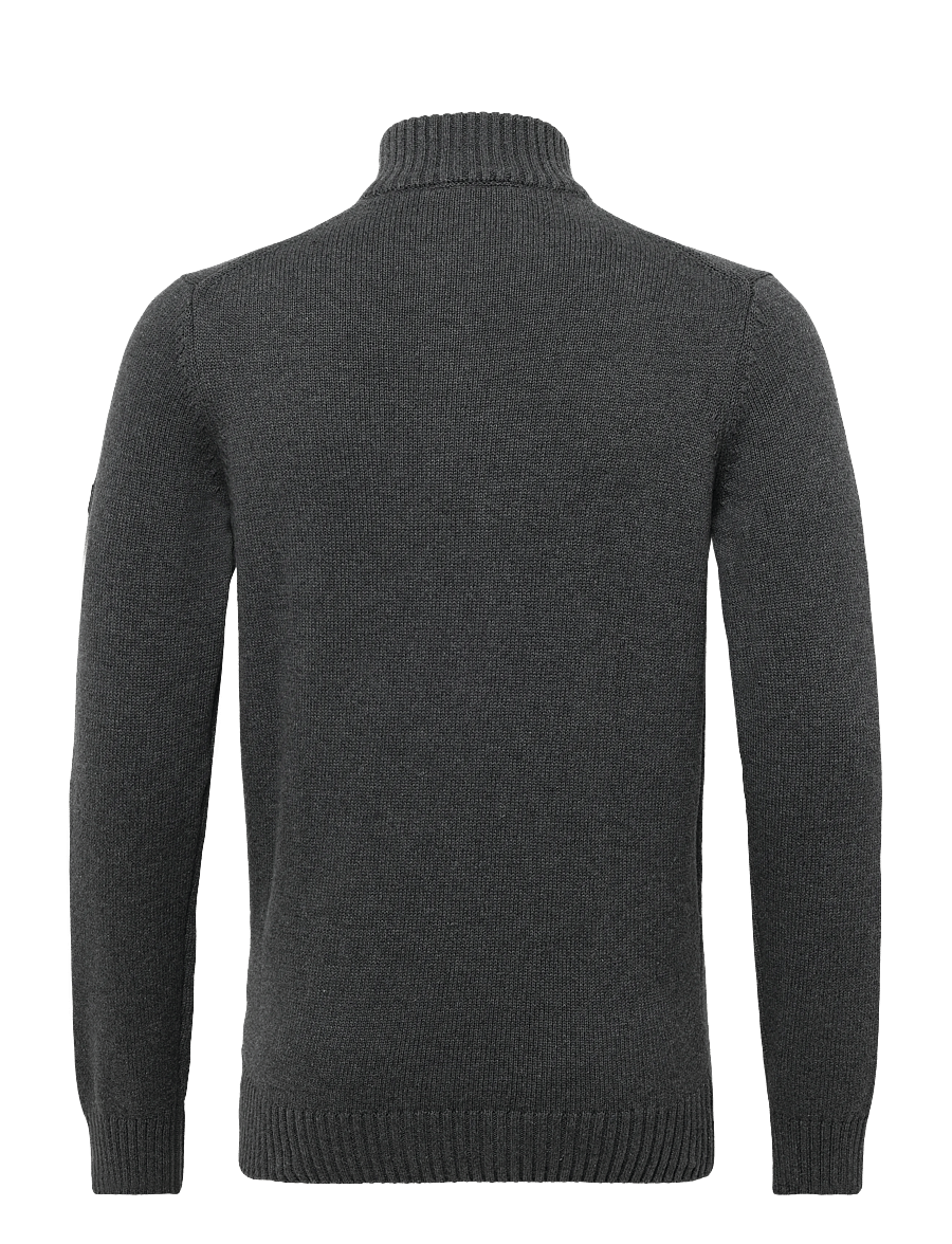 Bruun & Stengade - BS Cunha Regular Fit Knitwear - pullover mit halbem reißverschluss - grey - 1