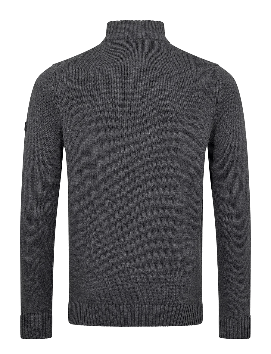 Bruun & Stengade - BS Cunha Regular Fit Knitwear - halfzip strik - grey - 1