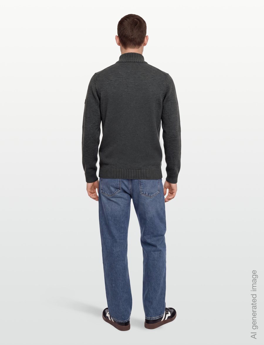 Bruun & Stengade - BS Cunha Regular Fit Knitwear - halfzip strik - grey - 4