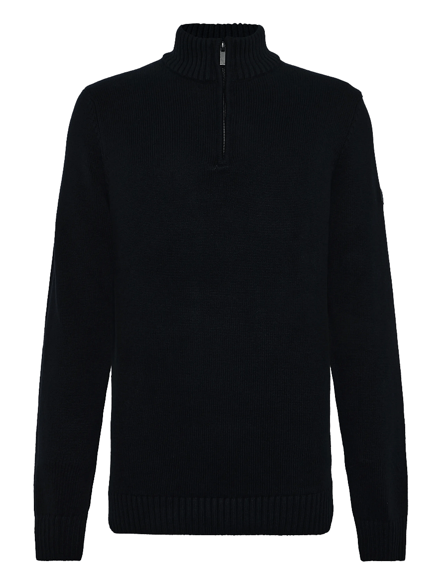 Bruun & Stengade - BS Cunha Regular Fit Knitwear - pullover mit halbem reißverschluss - navy - 1