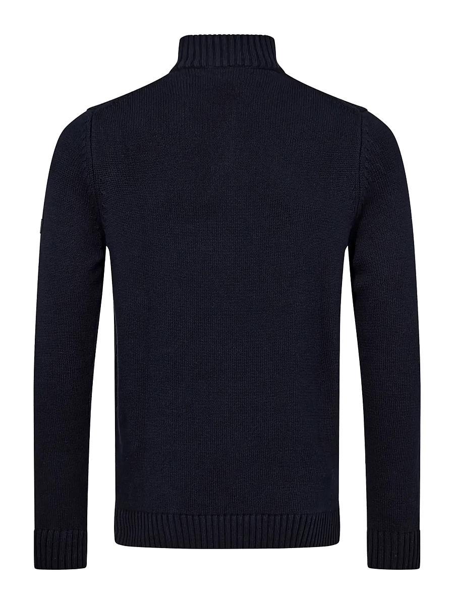 Bruun & Stengade - BS Cunha Regular Fit Knitwear - halfzip strik - navy - 1