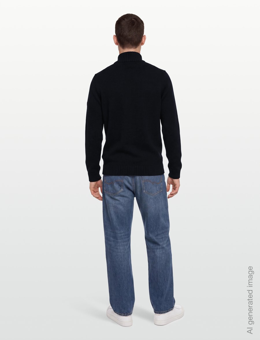 Bruun & Stengade - BS Cunha Regular Fit Knitwear - pullover mit halbem reißverschluss - navy - 4