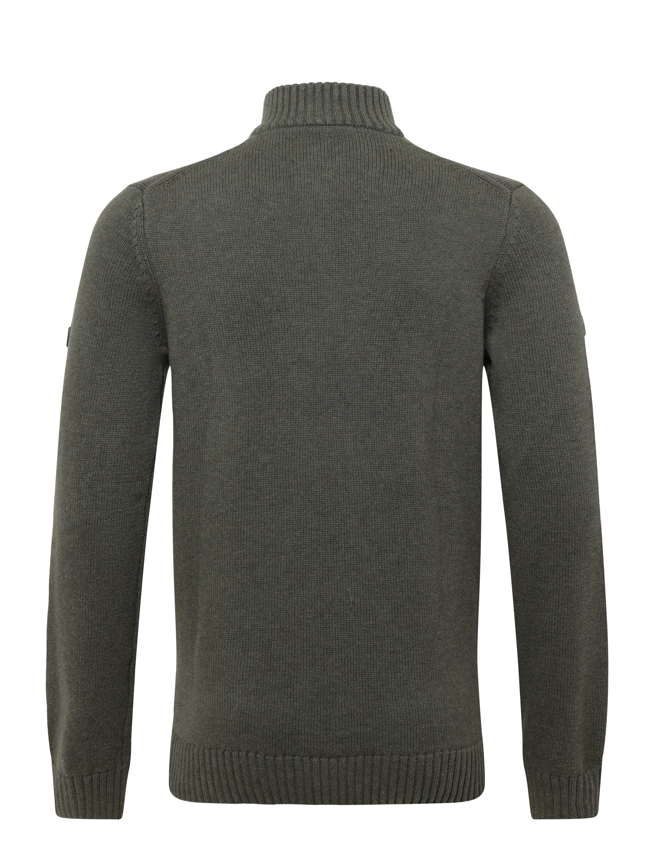 Bruun & Stengade - BS Cunha Regular Fit Knitwear - poolpika lukuga džemprid - olive - 1