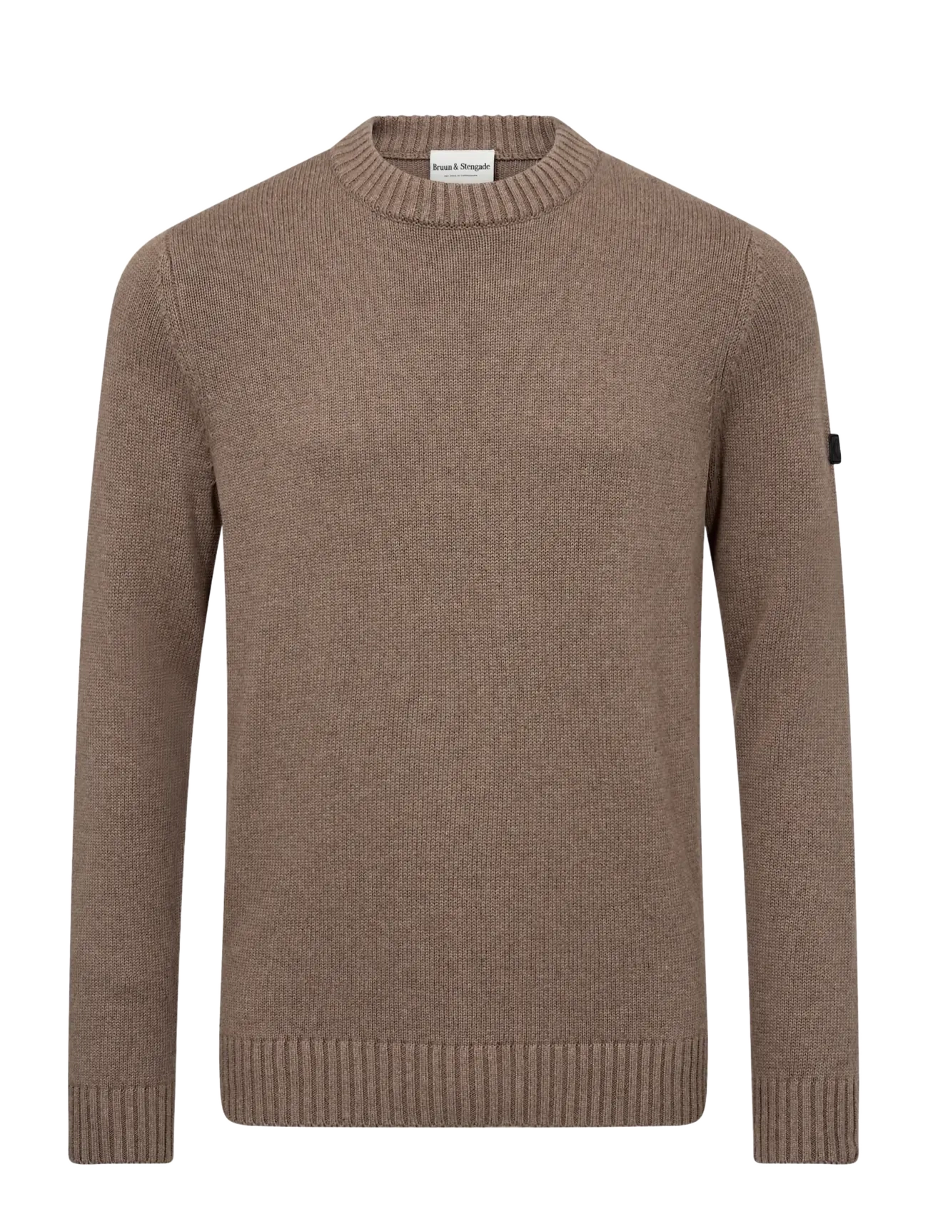 Bruun & Stengade BS Rapa Regular Fit Knitwear - Rundhals - BROWN / brown