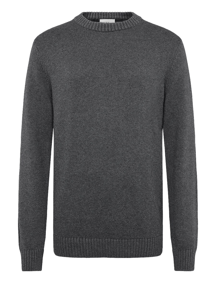 Bruun & Stengade - BS Rapa Regular Fit Knitwear - round necks - grey - 1