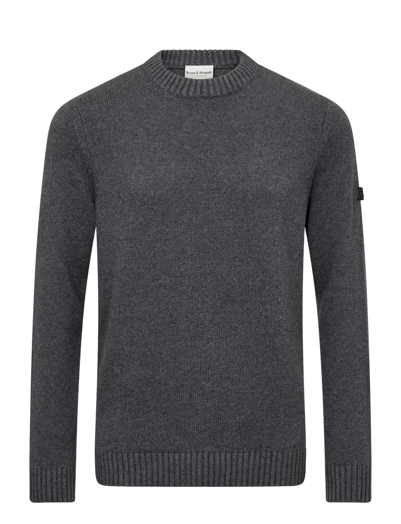 Bruun & Stengade BS Rapa Regular Fit Knitwear - Rundhals - GREY / grey