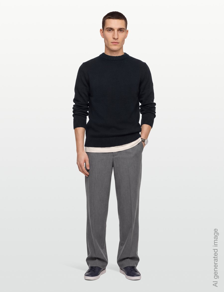 Bruun & Stengade - BS Rapa Regular Fit Knitwear - rundhals - navy - 0