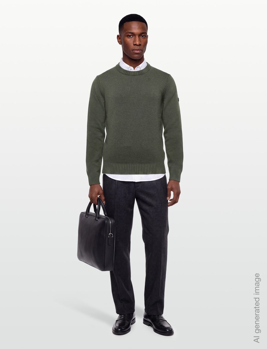 Bruun & Stengade - BS Rapa Regular Fit Knitwear - round necks - olive - 0