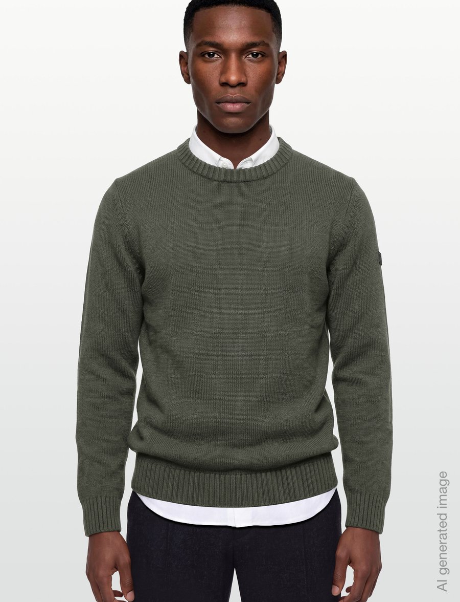 Bruun & Stengade - BS Rapa Regular Fit Knitwear - round necks - olive - 3