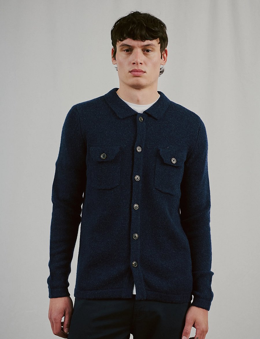 Bruun & Stengade - BS Moldova Regular Fit Knitwear - koftor - navy - 0