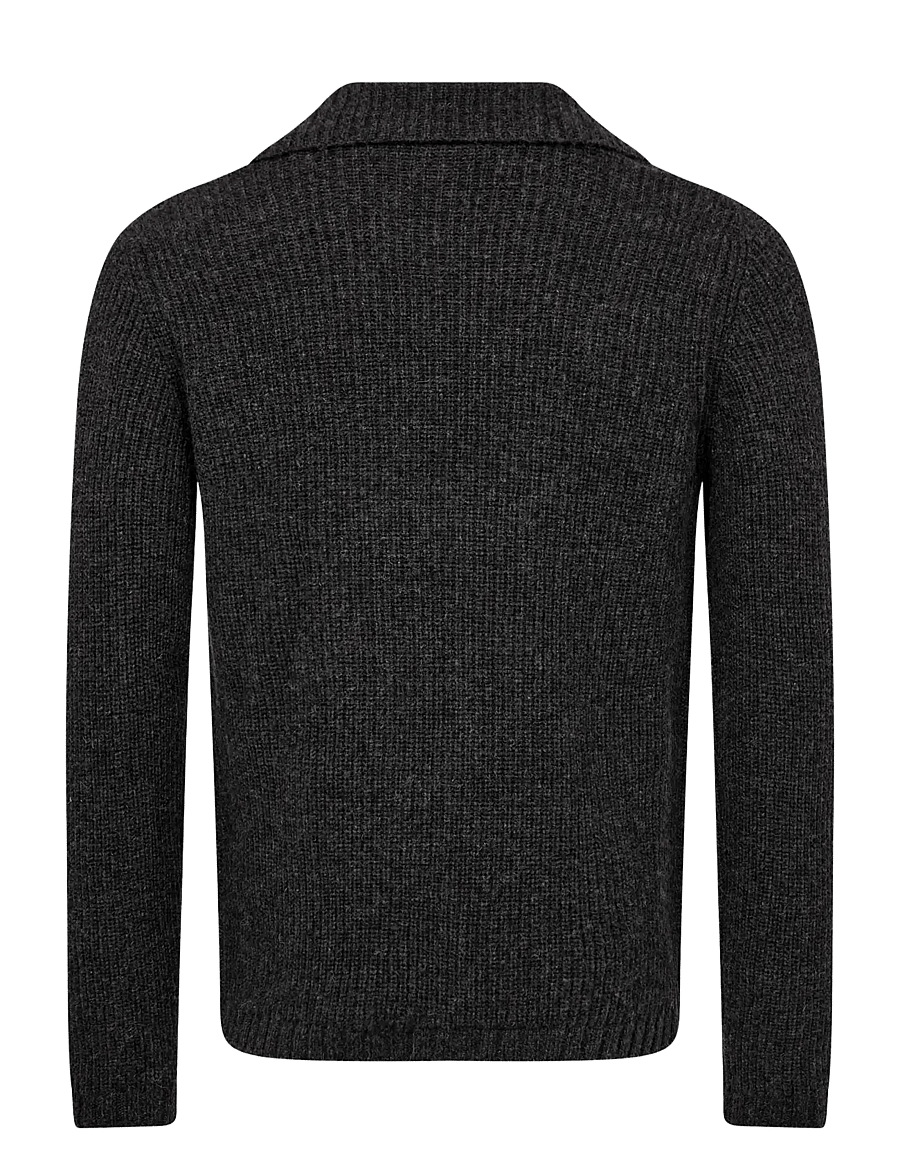 Bruun & Stengade - BS Nauru Regular Fit Knitwear - koftor - dark grey - 2