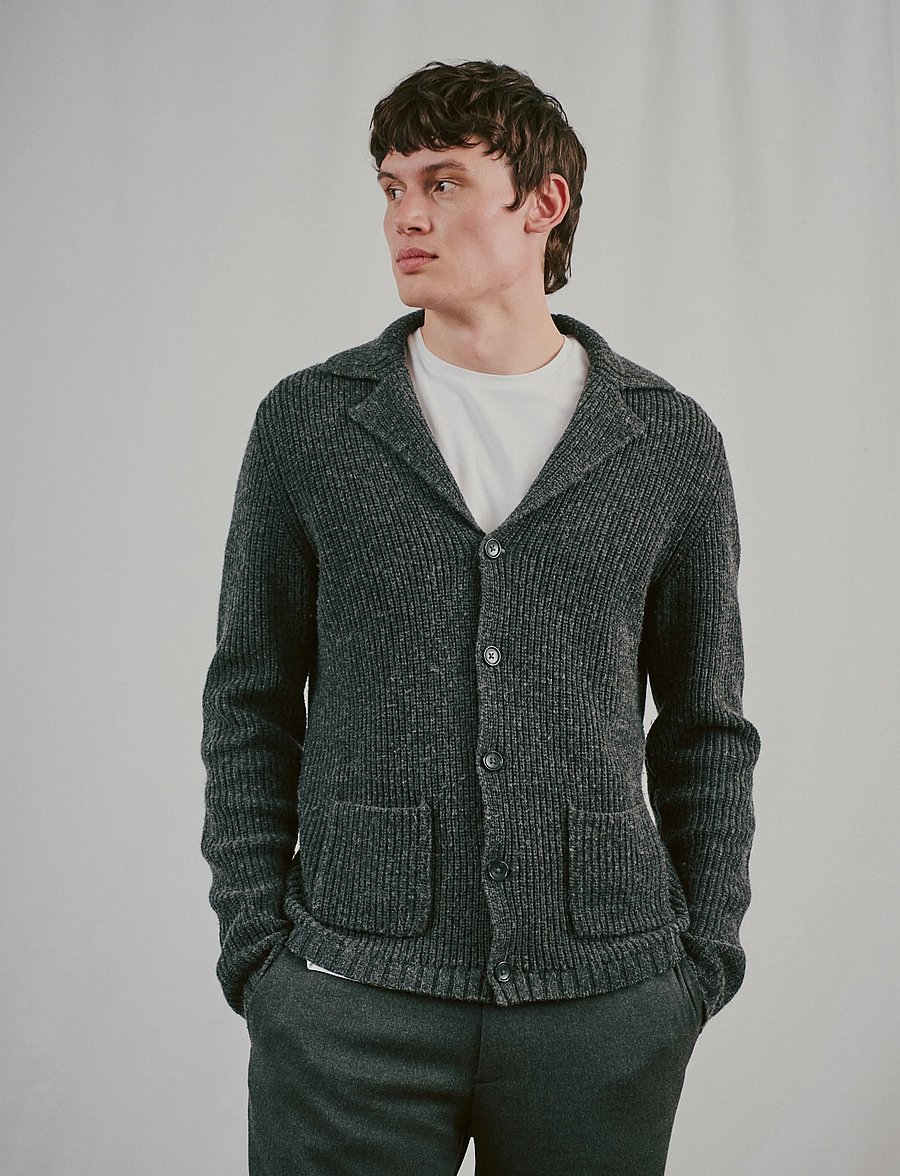 Bruun & Stengade - BS Nauru Regular Fit Knitwear - koftor - dark grey - 4