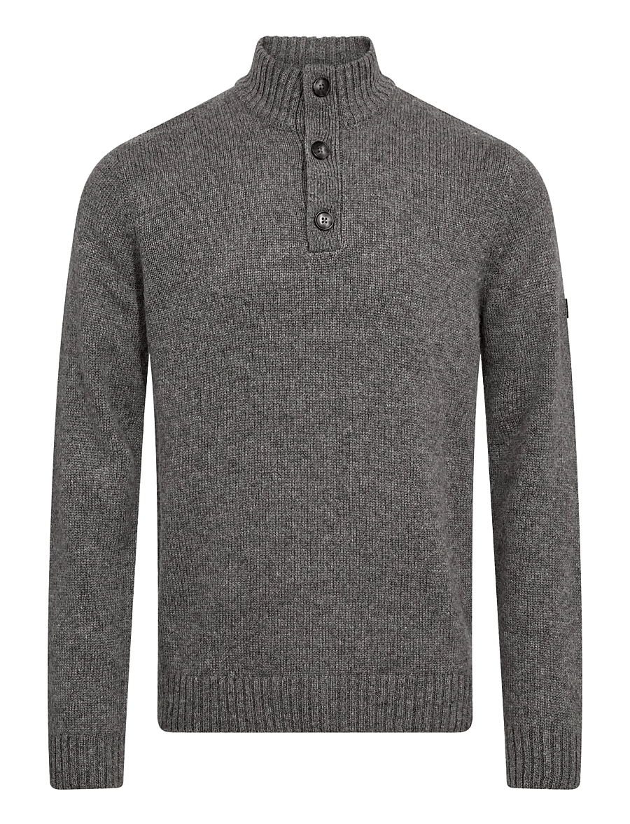 Bruun & Stengade - BS Socotra Regular Fit Knitwear - half zip jumpers - grey - 0