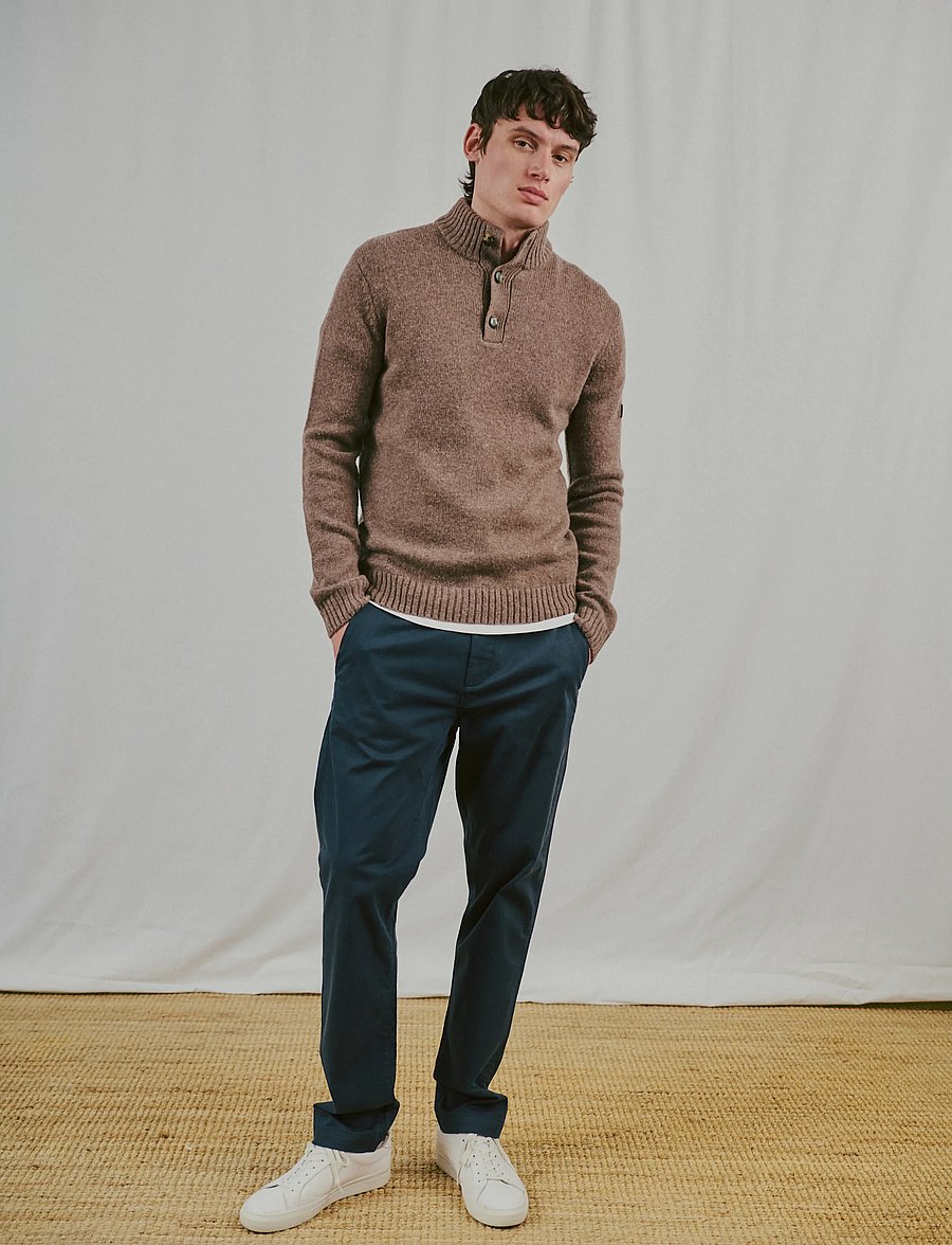 Bruun & Stengade - BS Socotra Regular Fit Knitwear - half zip jumpers - mink - 0